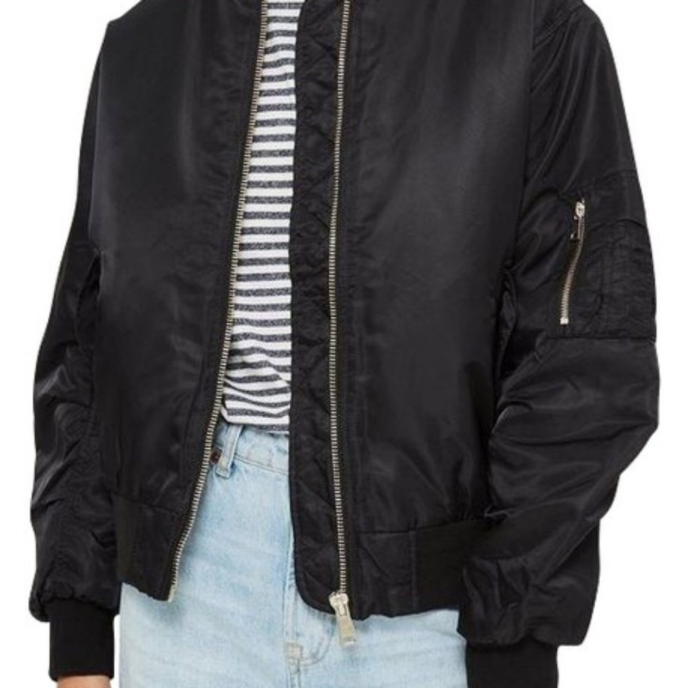 Topshop Black Ma1 Bomber Jacket Coat